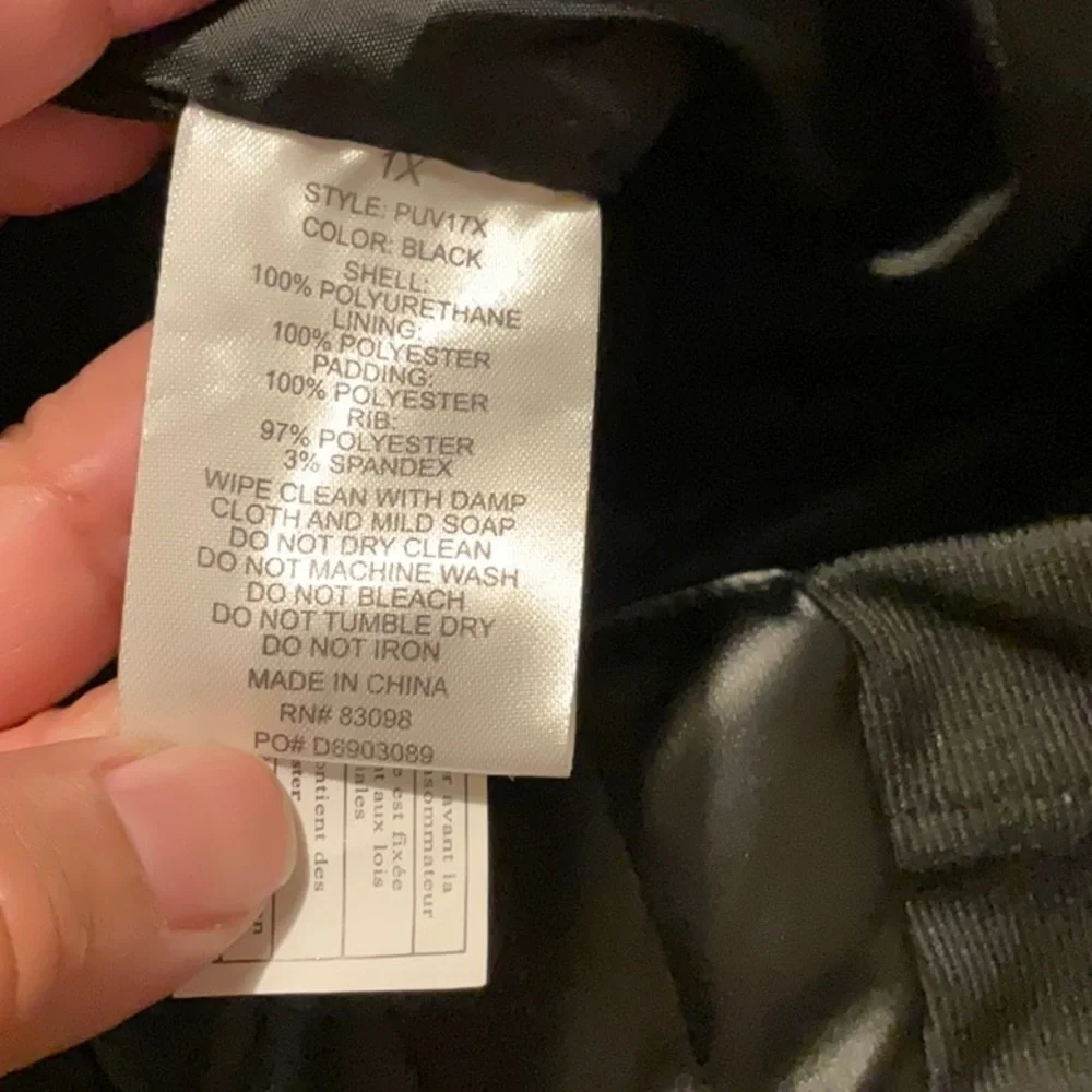 CI SONO OUTERWEAR Faux Fur Faux Leather Black Vest in Size 1X, NWT - Picture 15 of 15